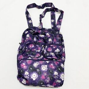 Lug Puddle Jumper Packable Travel Tote Duffle Bag Purple Floral
